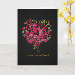 Romantisches rosa Wasserfarben-Blumen-'Ich liebe d Karte