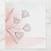 Romantisches Rosa Wasserfarbener Wein-Label - Gefa Weinetikett (Einzelnes Label)