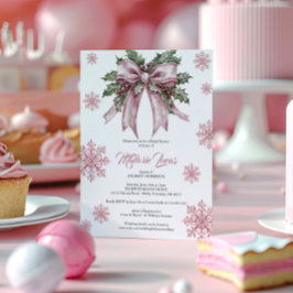 Romantisches Rosa Weihnachtsfest-Brautparty Einladung