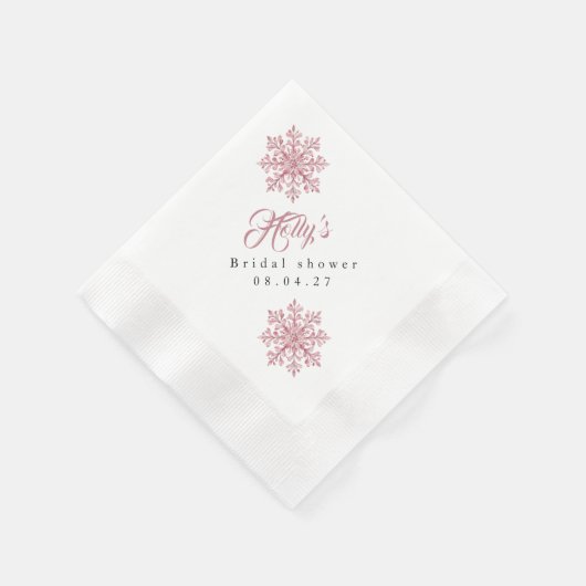 Romantisches Rosa Weihnachtsfest-Brautparty Serviette (Ecke)