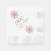 Romantisches Rosa Weihnachtsfest-Brautparty Serviette (Vorderseite)