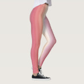 Romantisches rosa-weiße Streifen-Muster Leggings (Rechts)