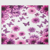 Romantisches Rosafarbenes Floral Geschenkpapier (Flach)