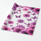 Romantisches Rosafarbenes Floral Geschenkpapier (Ungerollt)