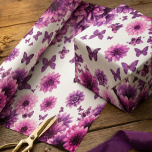 Romantisches Rosafarbenes Floral Geschenkpapier