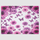 Romantisches Rosafarbenes Floral Seidenpapier (Vorderseite)