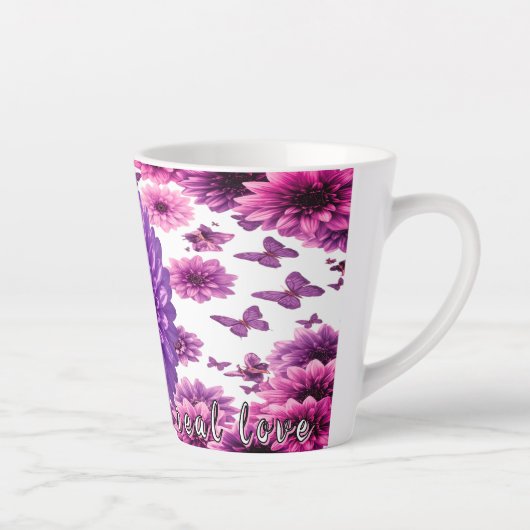 Romantisches Rosafarbenes Florales Milchtasse (Rechts)