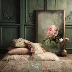 Romantisches rosafarbenes Rosen-Vintage-Damaskus-B Seidenpapier