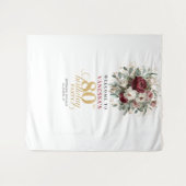 Romantisches Roségold 80. Geburtstagsbanner Wandteppich (Vorderseite (Horizontal))