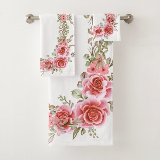 Romantisches Rosen-Garten-Badehandtuch-Set Badhandtuch Set (Insitu)