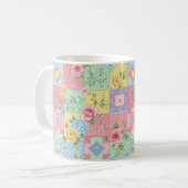 Romantisches Rosen-Patchwork-Muster Kaffeetasse (Vorderseite Links)