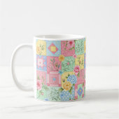 Romantisches Rosen-Patchwork-Muster Kaffeetasse (Links)