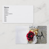 Romantisches Rosen- und Hochzeitsstrumpfband Visitenkarte (Vorne/Hinten)