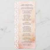 Romantisches Rosen- und Spitzen-Hochzeitsprogramm Programm (Rückseite)