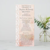 Romantisches Rosen- und Spitzen-Hochzeitsprogramm Programm (Stehend Vorderseite)