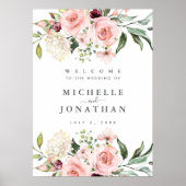 Romantisches Rosenblatt Begrüßung Poster (Vorne)