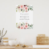 Romantisches Rosenblatt Begrüßung Poster (Küche)