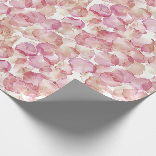 Romantisches Rosenblättriges Brautparty Geschenkpapier (Ecke)