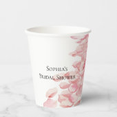 Romantisches Rosenblättriges Brautparty Pappbecher (Vorderseite)