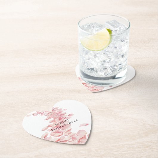 Romantisches Rosenblättriges Brautparty Untersetzer (Vor Ort)