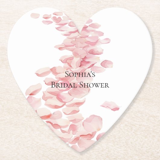 Romantisches Rosenblättriges Brautparty Untersetzer (Vorderseite)