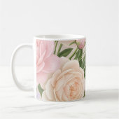 Romantisches Rosengarten-Blütenmuster in rosafarbe Kaffeetasse (Links)