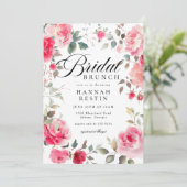 Romantisches Rosengarten Brautparty Brunch Einladung (Stehend Vorderseite)