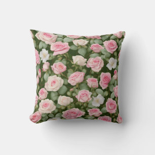 Romantisches Rosengarten-Design Kissen