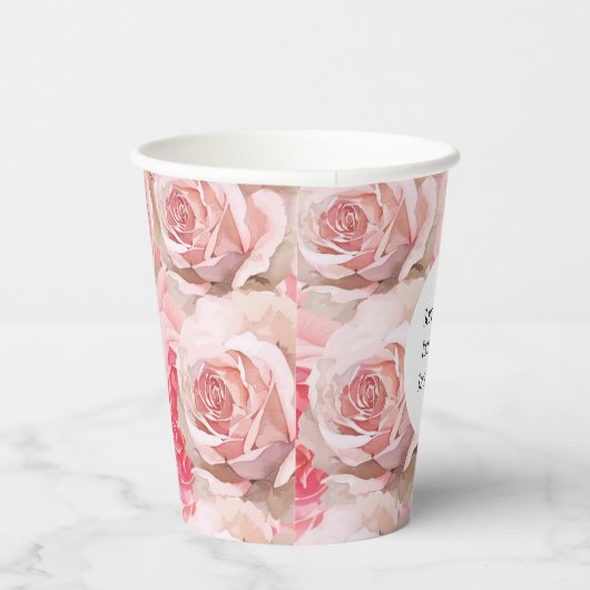 Romantisches Rosengebirge Brautparty Pappbecher (Rechts)