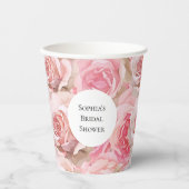 Romantisches Rosengebirge Brautparty Pappbecher (Vorderseite)
