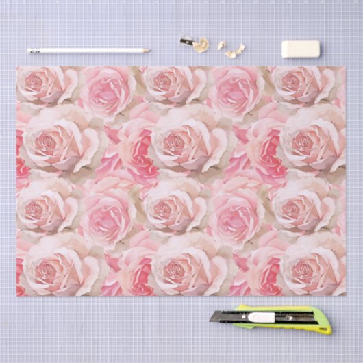 Romantisches Rosengebirge Brautparty Seidenpapier (Handwerk)