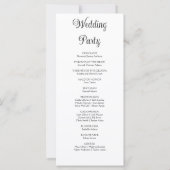 Romantisches Rosengelbes Hochzeitsprogramm (Rückseite)