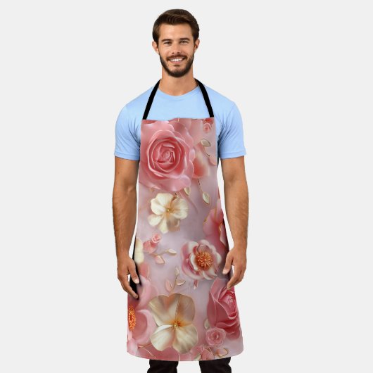 Romantisches Rosenmotif Schürze (Getragen)