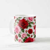Romantisches Rosenparadies Kaffeetasse (Vorderseite Links)