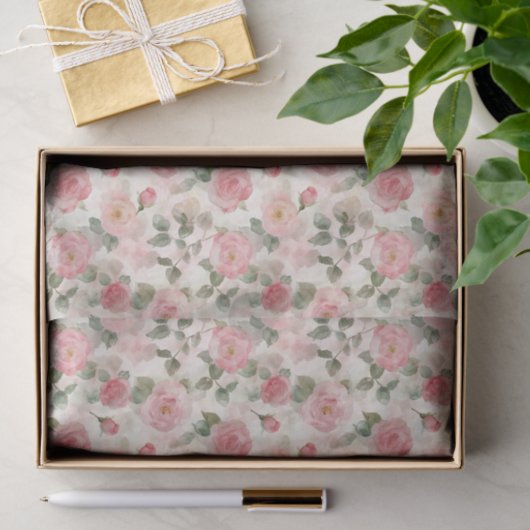 Romantisches Rosenrosen Brautparty Seidenpapier (Geschenk)