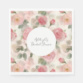 Romantisches Rosenrosen Brautparty Serviette (Vorderseite)