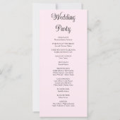 Romantisches Rosenrosen Pink Hochzeitsprogramm (Rückseite)
