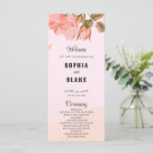 Romantisches Rosenrosen Pink Hochzeitsprogramm (Stehend Vorderseite)