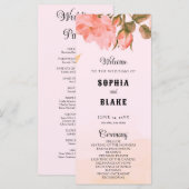 Romantisches Rosenrosen Pink Hochzeitsprogramm (Vorne/Hinten)