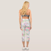 Romantisches Rosenrosen Vintages Design Capri Leggings (Rückseite)