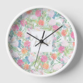 Romantisches Rosenrosen Vintages Design Uhr (Vorderseite)