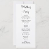 Romantisches Rosenweiße Hochzeitsprogramm (Rückseite)