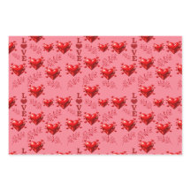 Romantisches Rot-Herzen-Liebe-Geschenkpapier-Muste
