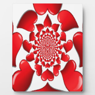 Romantisches Rot-Herzen-Muster-Kunstposter Fotoplatte