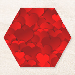 Romantisches Rot Liebesherzen Texturmuster-19909 Untersetzer