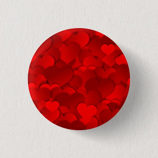 Romantisches Rot Liebesherzen Texturmuster Button (Vorderseite)