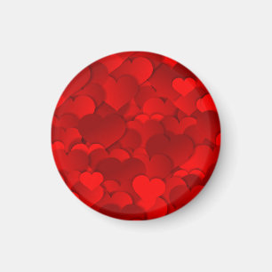 Romantisches Rot Liebesherzen Texturmuster Magnet