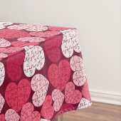 Romantisches Rot-Pink-Puzzle-Herzmuster Tischdecke (Beispiel)
