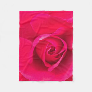Romantisches Rot Pinke Rose v2 Fleecedecke