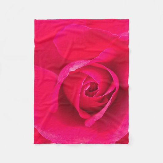 Romantisches Rot Pinke Rose v2 Fleecedecke (Vorderseite)